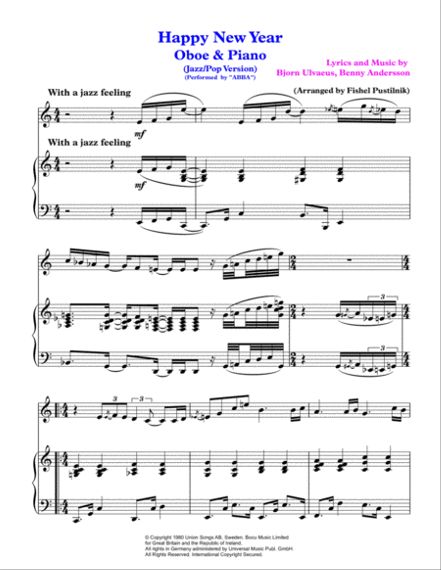 Happy New Year Piano scores gallery preview page 2