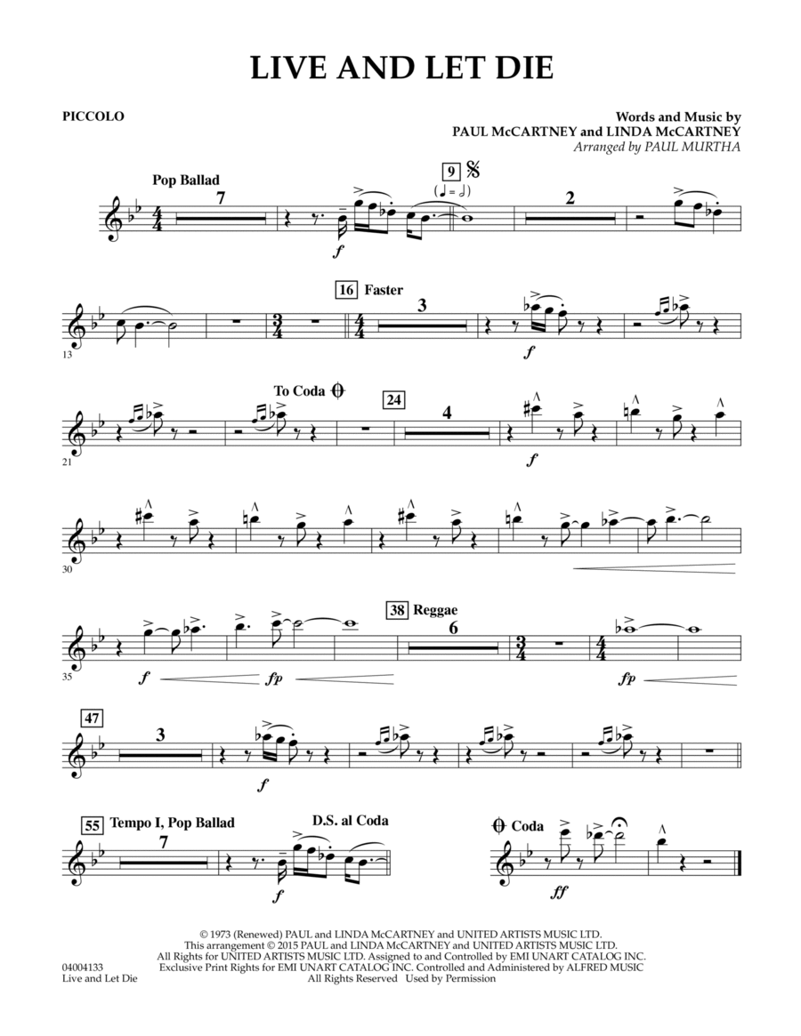 Live and Let Die - Piccolo Concert Band scores gallery preview page 1