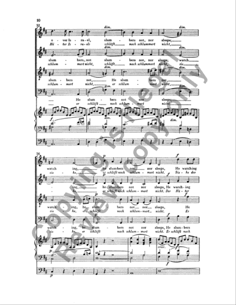Elijah: He Watching over Israel (Siehe der Hueter Israels) 4-Part scores gallery preview page 19
