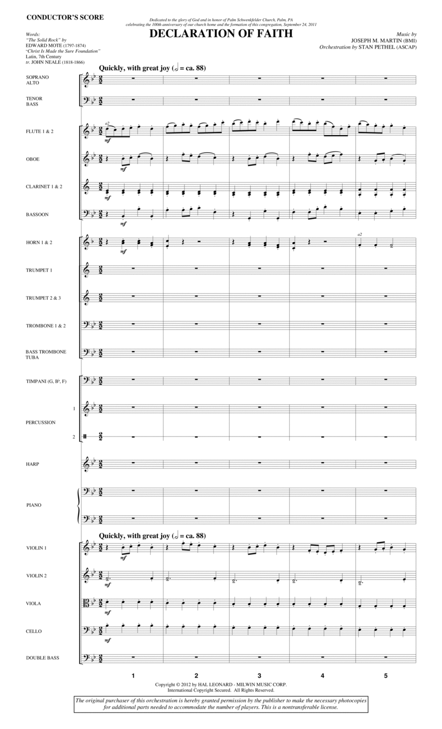 Declaration Of Faith - Score Choir scores gallery preview page 1