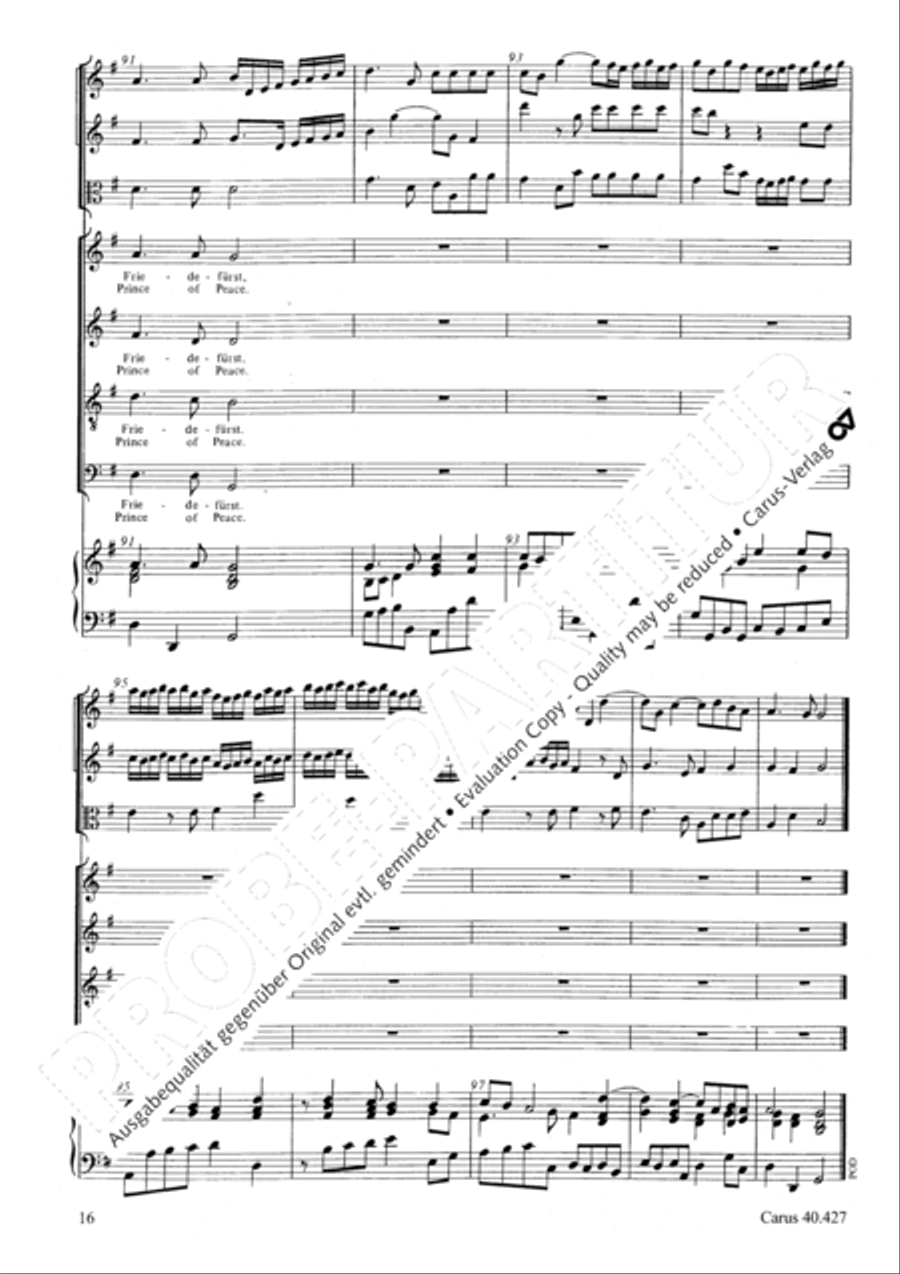 For unto us a child is born (Denn es ist uns ein Kind geboren) 4-Part scores gallery preview page 17