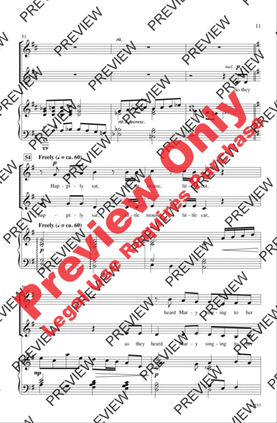 The Cat and the Mouse Carol 2-Part scores gallery preview page 10