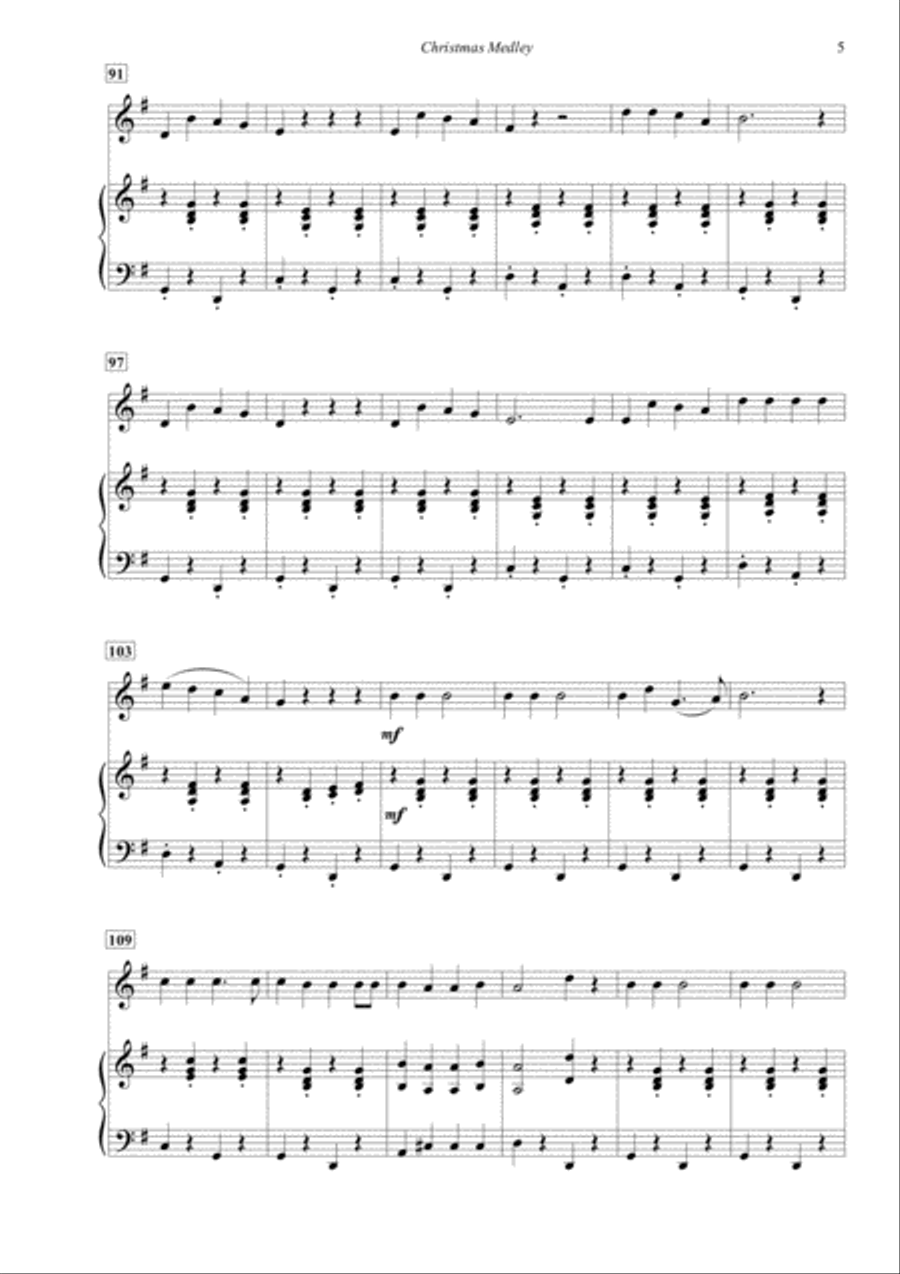 Christmas Medley for Oboe and Piano Piano scores gallery preview page 5