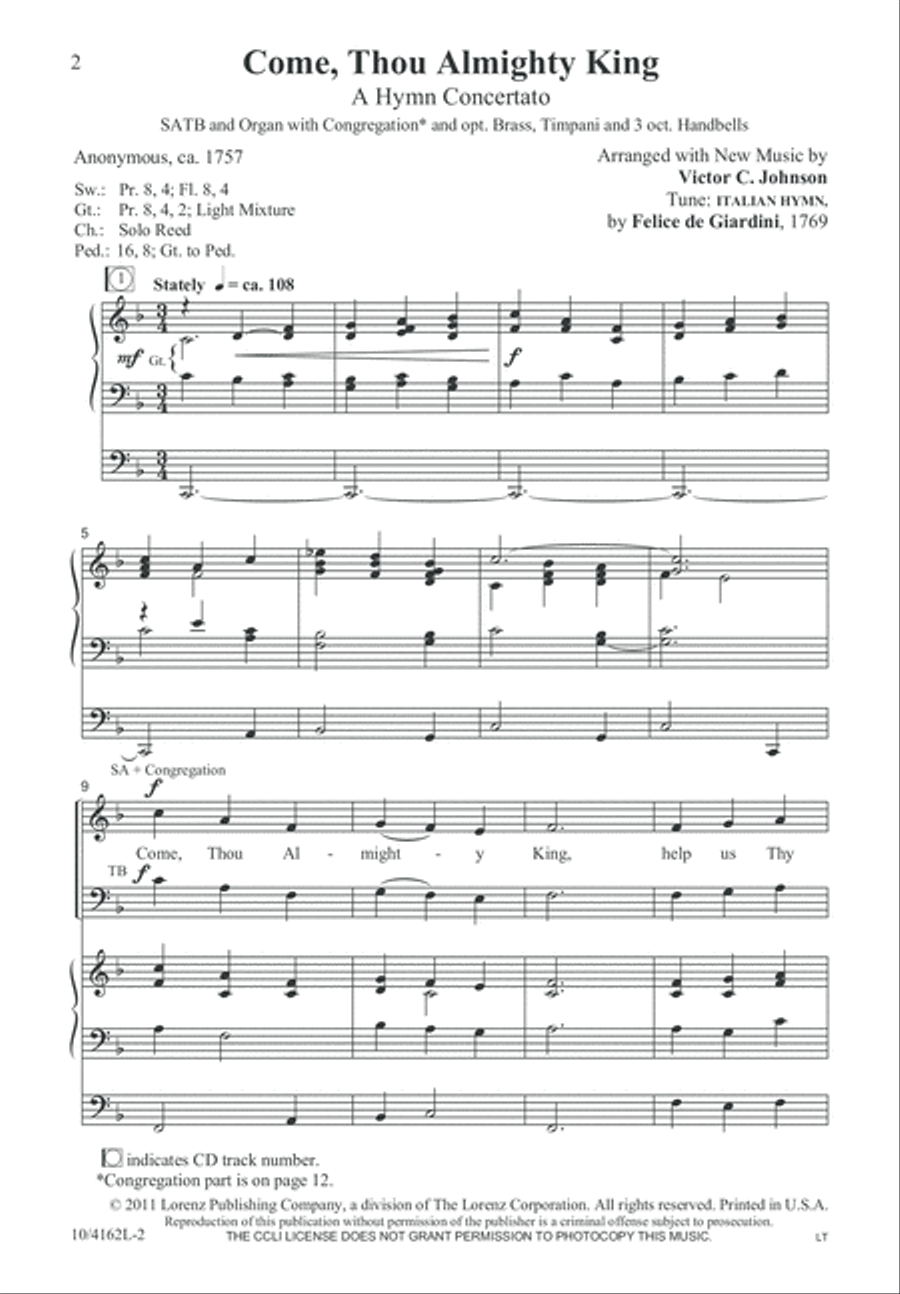 Come, Thou Almighty King 4-Part scores gallery preview page 2