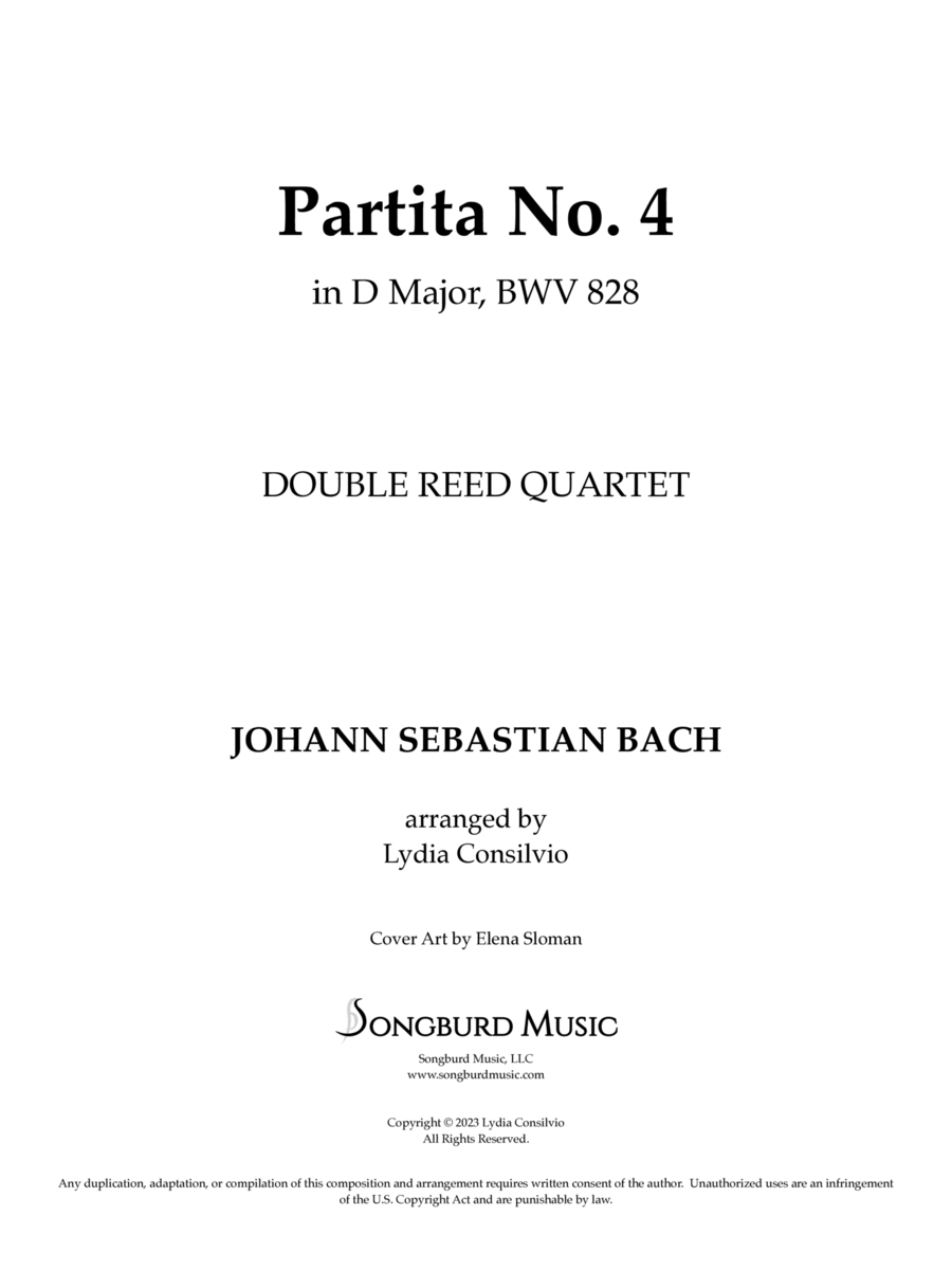 Partita No. 4 in D Major, BWV 828 Woodwind Ensemble scores gallery preview page 1