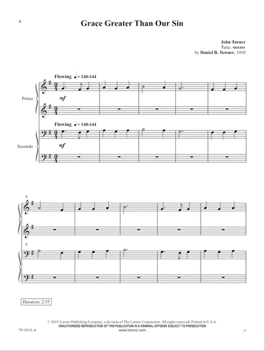 Give Me That Old-Time Religion (Digital Delivery) Piano Duet scores gallery preview page 4