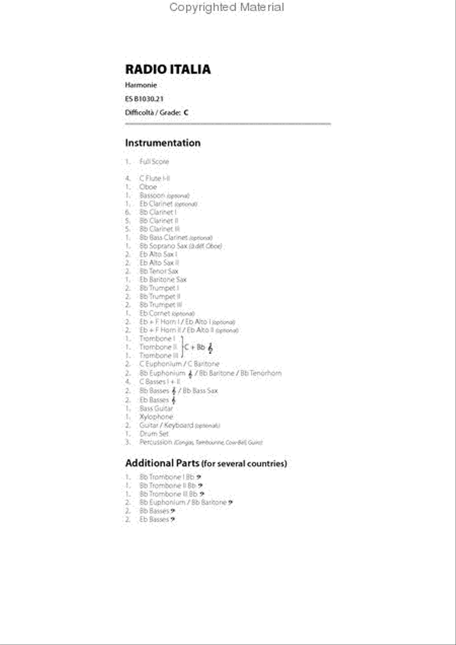 Radio Italia Concert Band scores gallery preview page 2