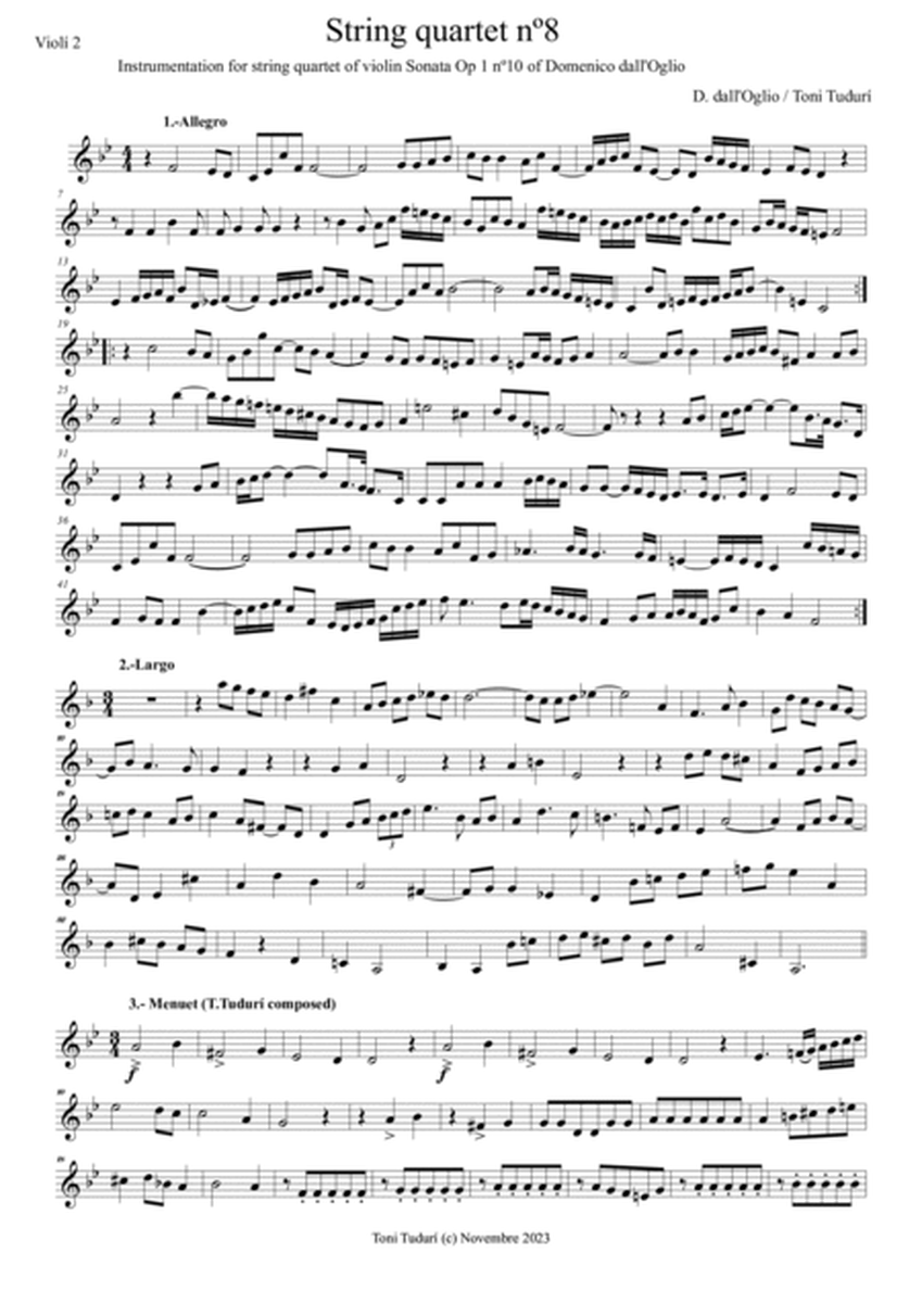 String quartet nº8-Toni Tudurí (instr. of Domenico dall'Oglio violin Sonata Op1 nº1' in B b) image number null