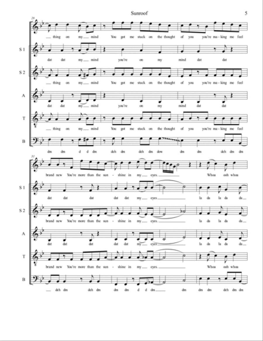 Sunroof 4-Part scores gallery preview page 5