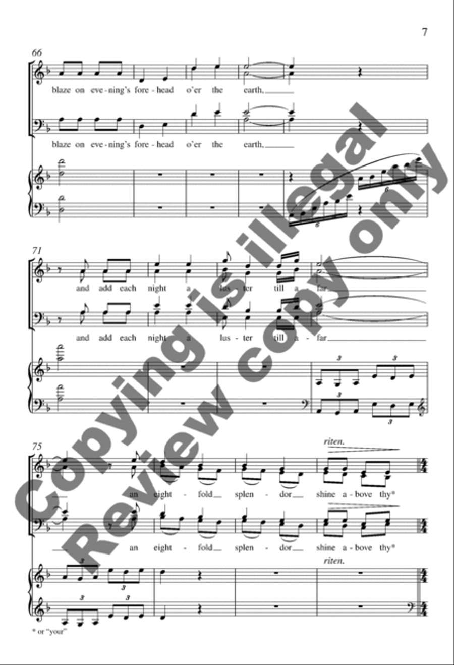 Kindle the Taper (Piano/Choral Score) 4-Part scores gallery preview page 7