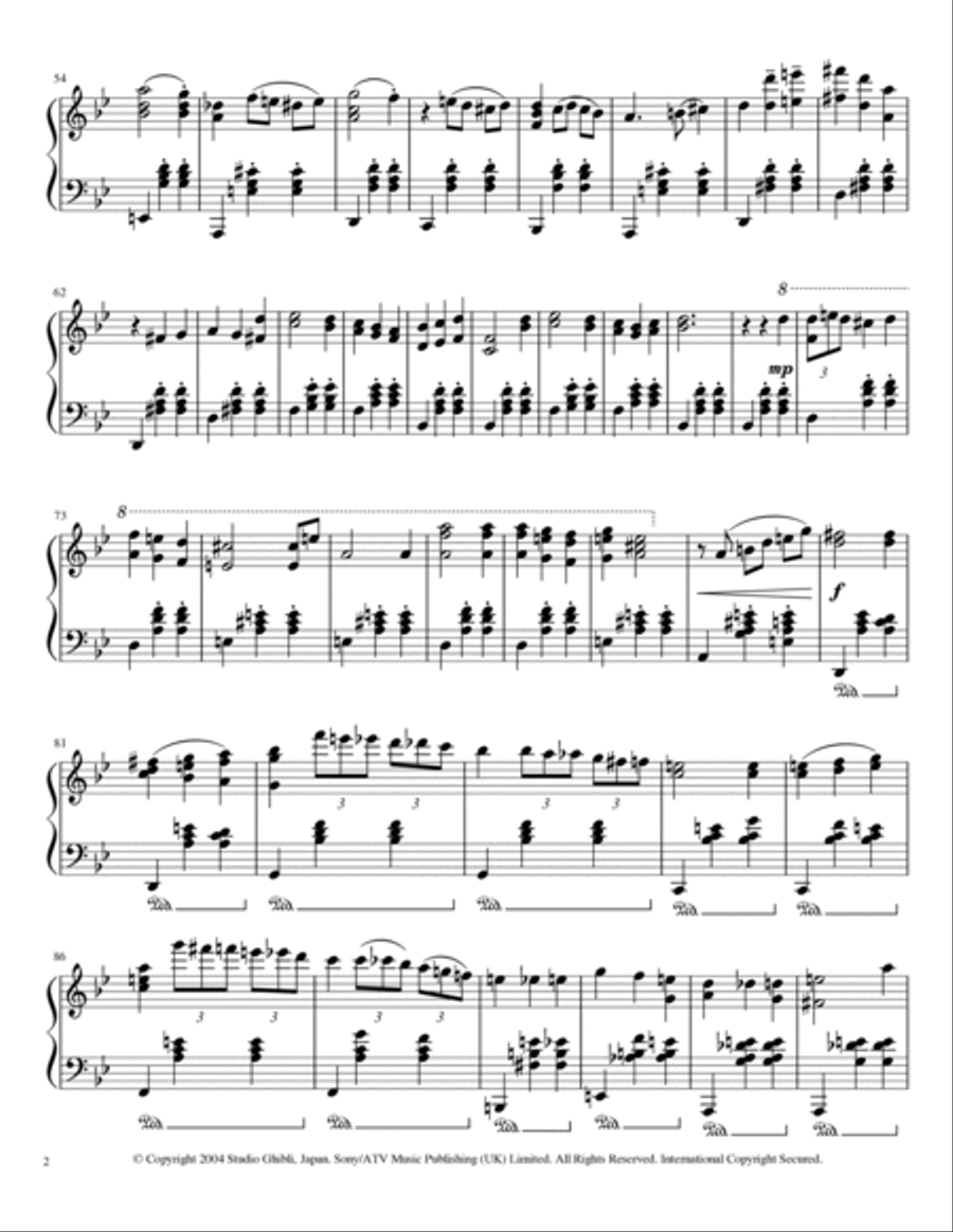 Merry-go-round Of Life Piano Solo scores gallery preview page 2