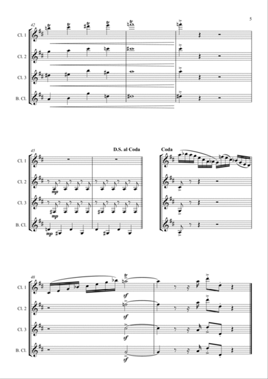 Rythme Futur Clarinet Quartet scores gallery preview page 5