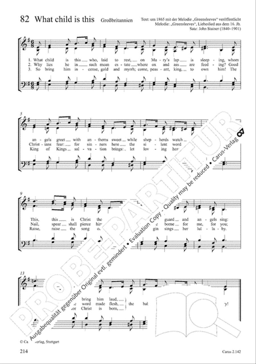 Christmas Carols of the World. Choral collection 4-Part scores gallery preview page 178