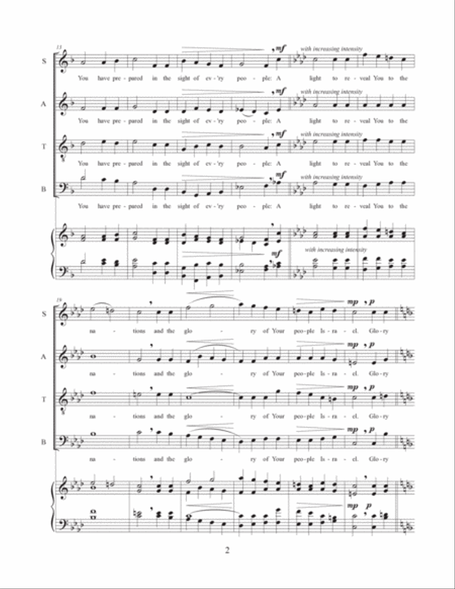 Nunc dimittis (SATBdiv with Optional Keyboard) Divisi scores gallery preview page 3