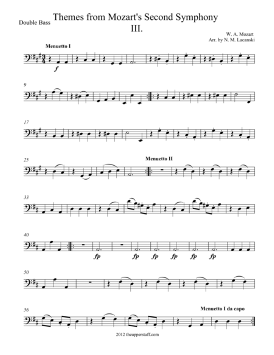 Book cover for Themes from Mozart's Second Symphony Third Movement