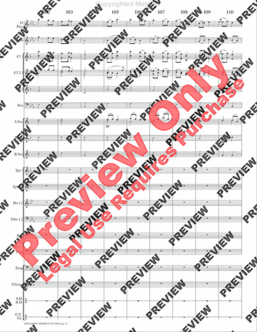 Ding Dong Merrily on High Concert Band scores gallery preview page 15