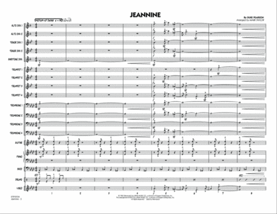Jeannine - Conductor Score (Full Score) Jazz Ensemble scores gallery preview page 2