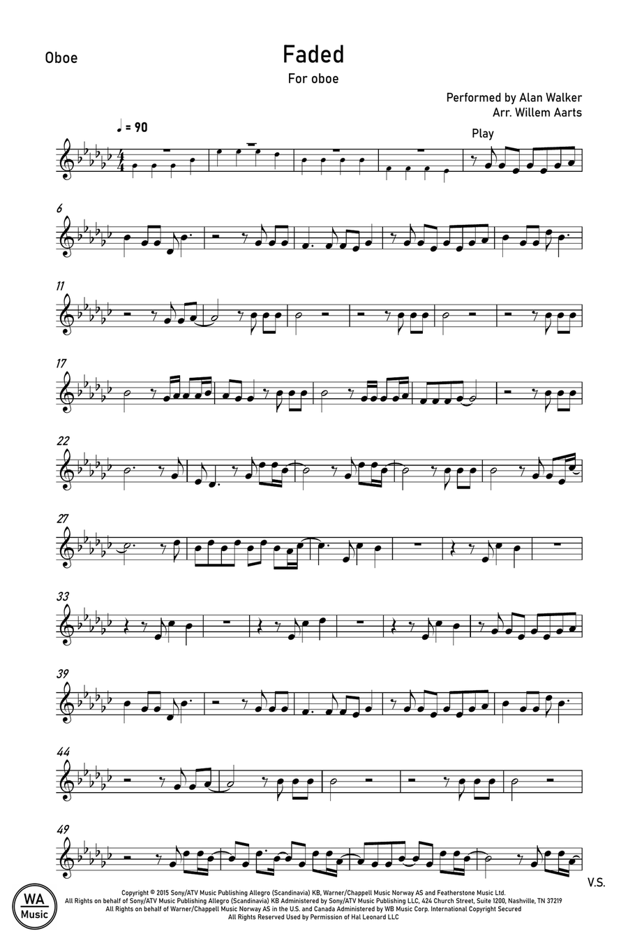Faded Oboe Solo scores gallery preview page 1