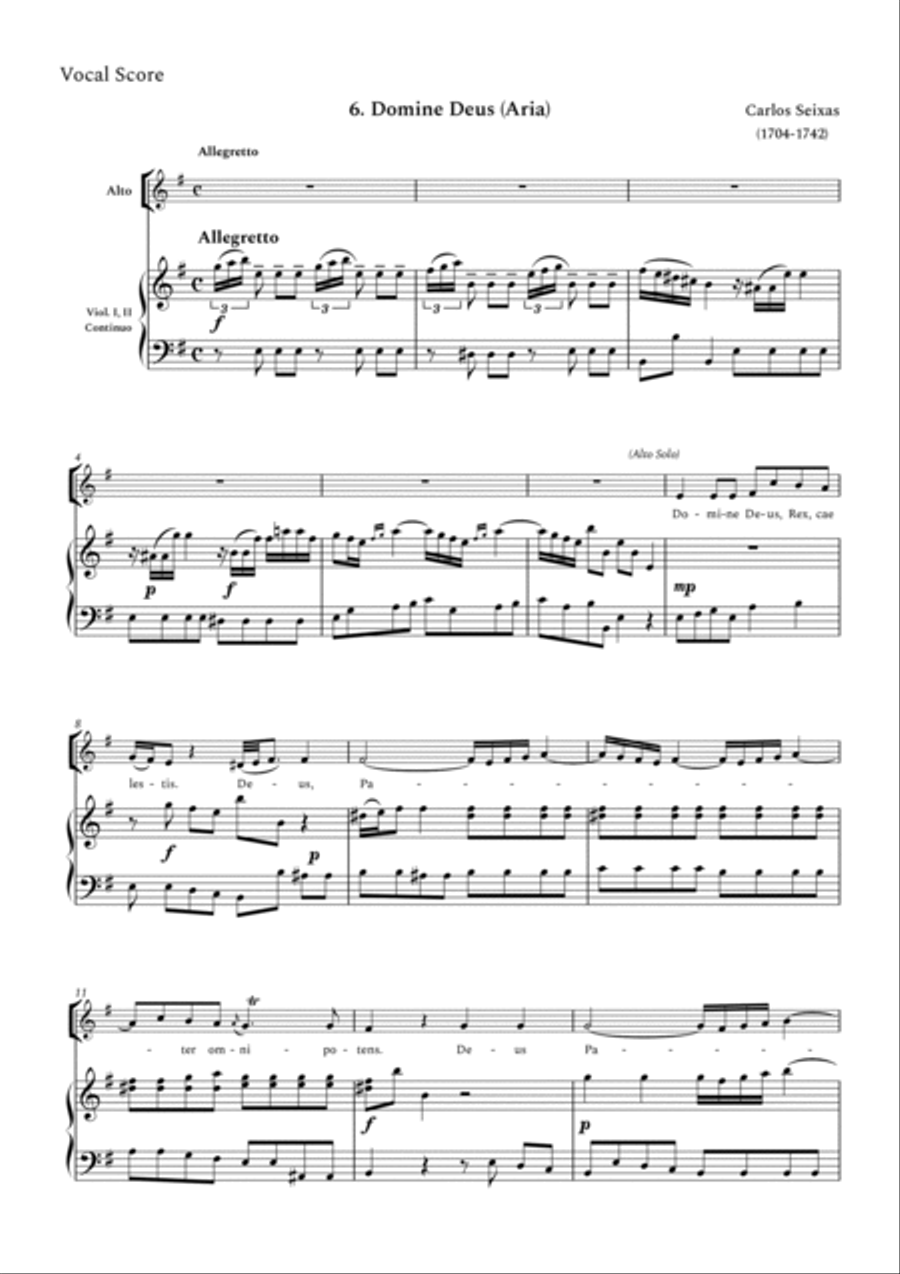 Mass in G Major - Domine Deus - Aria - Vocal Scores Alto Voice scores gallery preview page 3