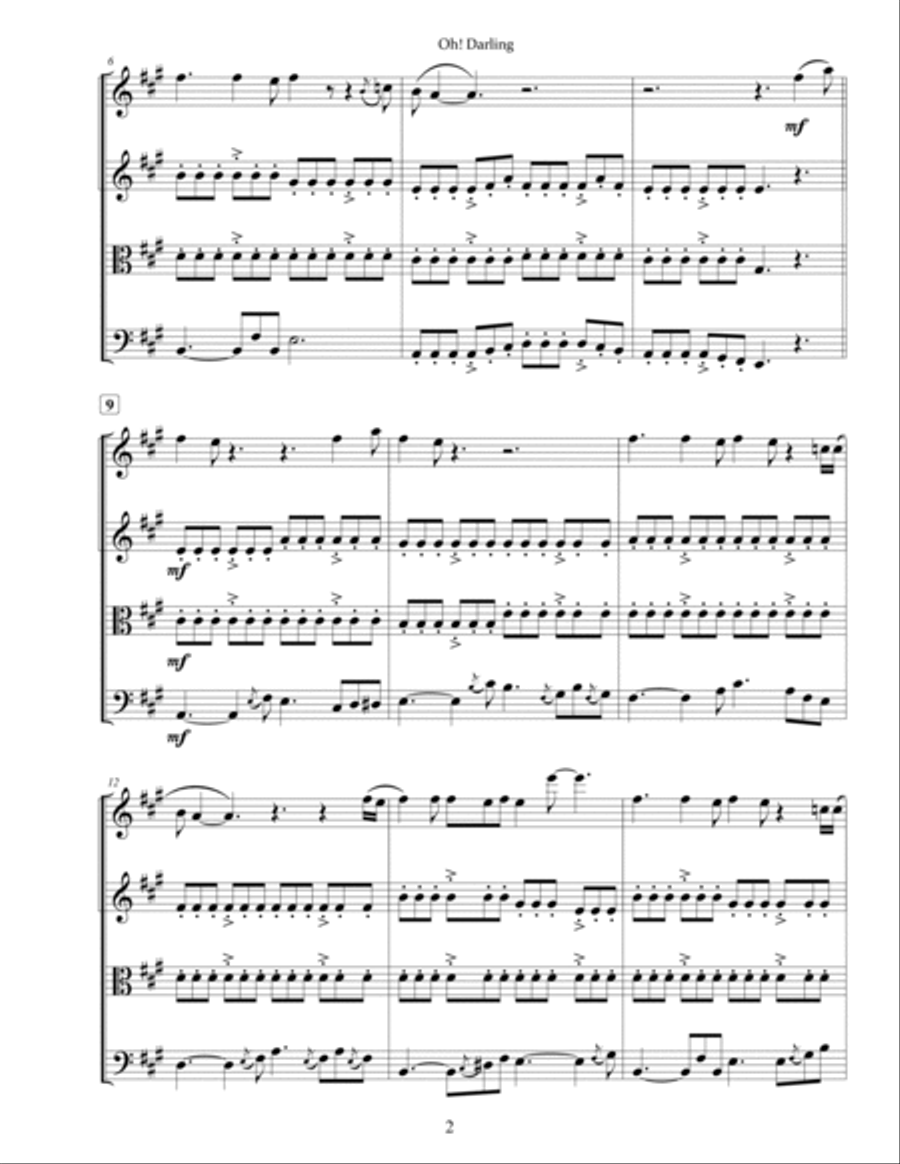 Oh! Darling String Quartet scores gallery preview page 4