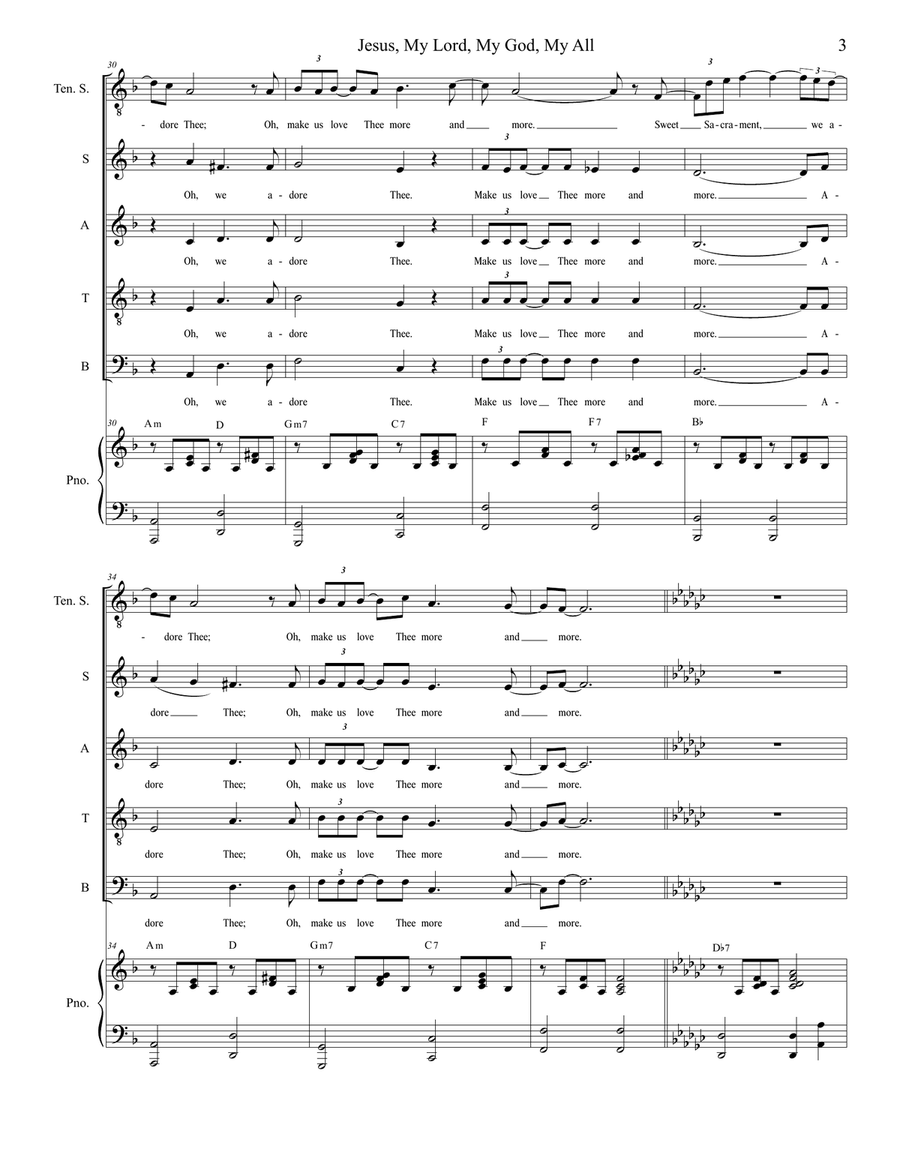 Jesus, My Lord, My God, My All (Solo and SATB) 4-Part scores gallery preview page 4