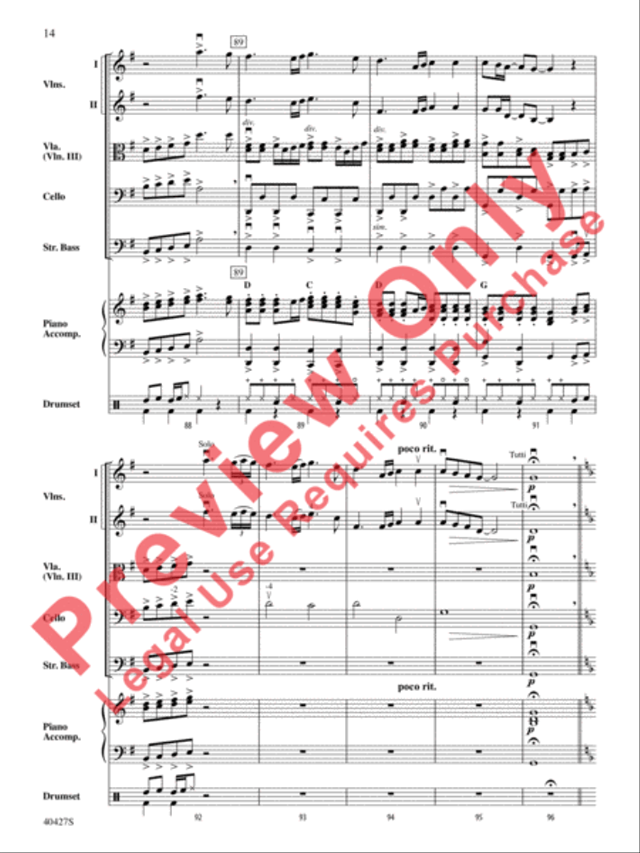 Mamma Mia!, Selections from String Orchestra scores gallery preview page 15