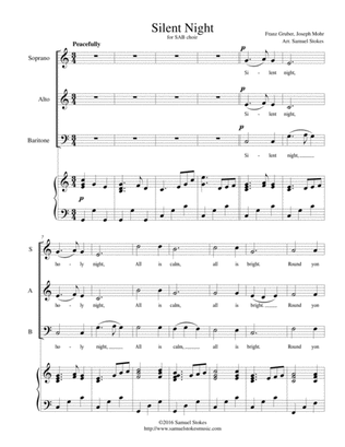 Silent Night - for SAB choir with piano accompaniment