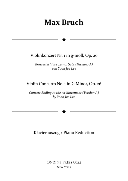 Bruch: Violin Concerto No.1 in G Minor, Op. 26 I. concert ending by Yoon Jae Lee (Version A) image number null