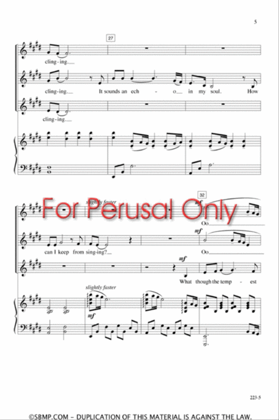 How Can I Keep from Singing - SSA Octavo SSA scores gallery preview page 5