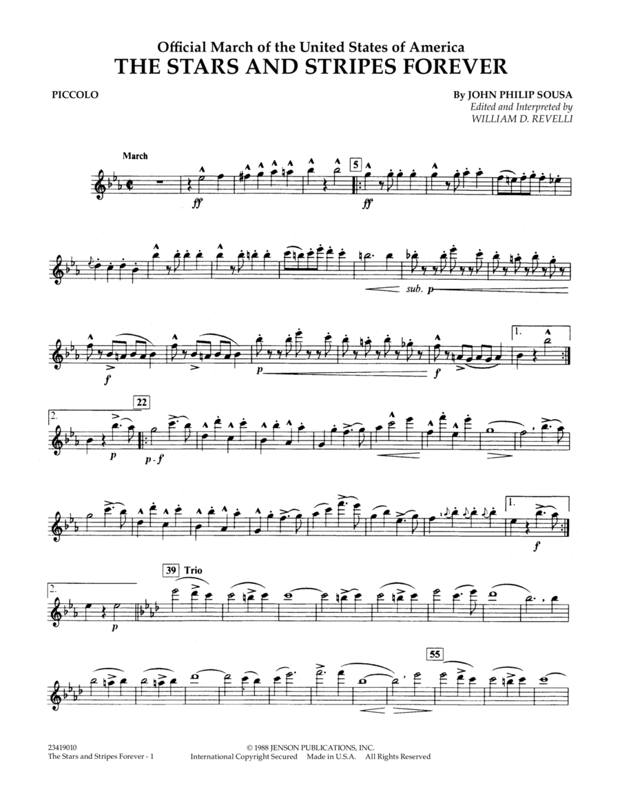 The Stars and Stripes Forever - Piccolo Piccolo scores gallery preview page 1