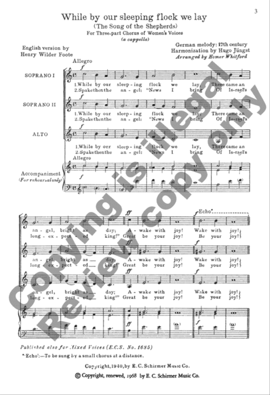 While By Our Sleeping Flock We Lay SSA scores gallery preview page 7