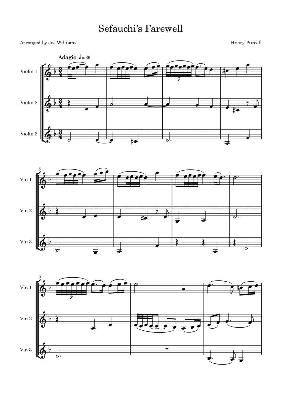 Sefauchi's Farewell String Trio scores gallery preview page 1