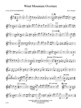 Wind Mountain Overture: E-flat Alto Saxophone