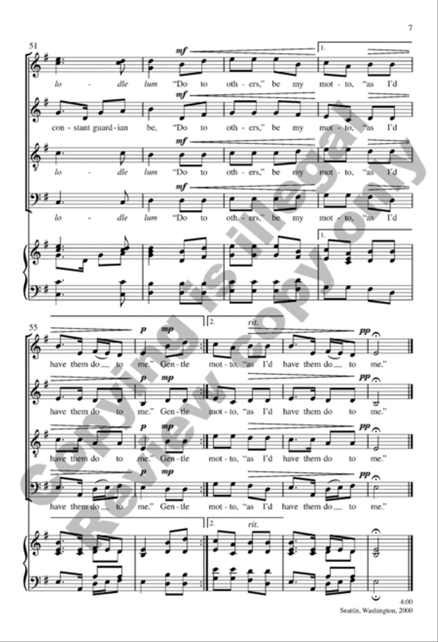 Gentle Words 4-Part scores gallery preview page 7