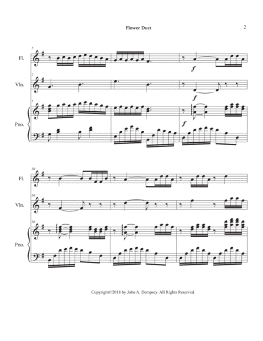 Flower Duet (Trio for Flute, Violin and Piano) Flute scores gallery preview page 6