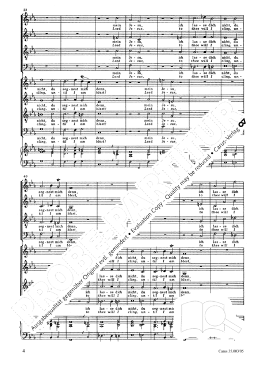 Lord, do not depart until I am blessed (Ich lasse dich nicht, du segnest mich denn) 4-Part scores gallery preview page 5