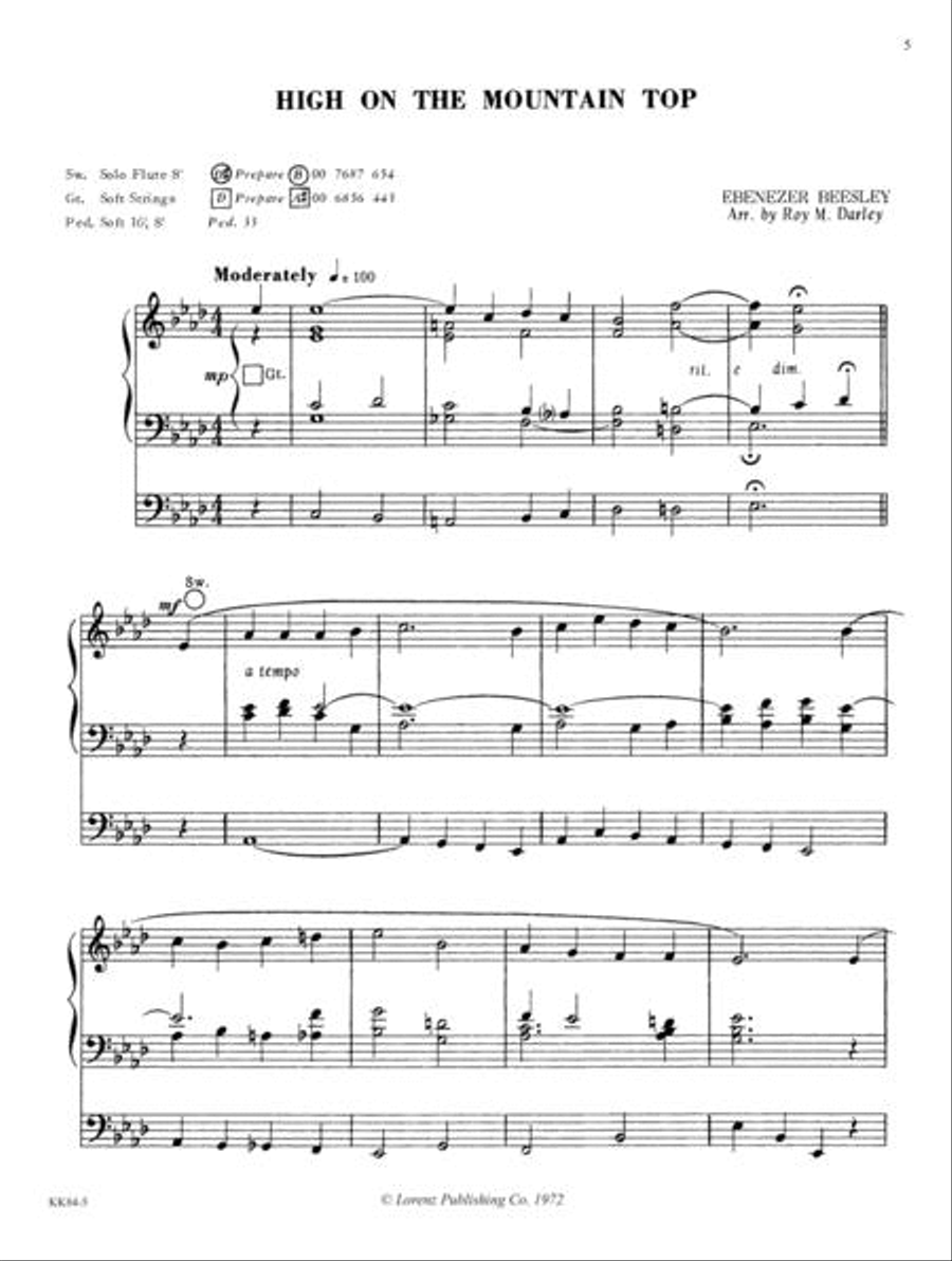 Easy Organ Transcriptions of Four Favorite Mormon Hymns, No. 3 Organ Solo scores gallery preview page 4