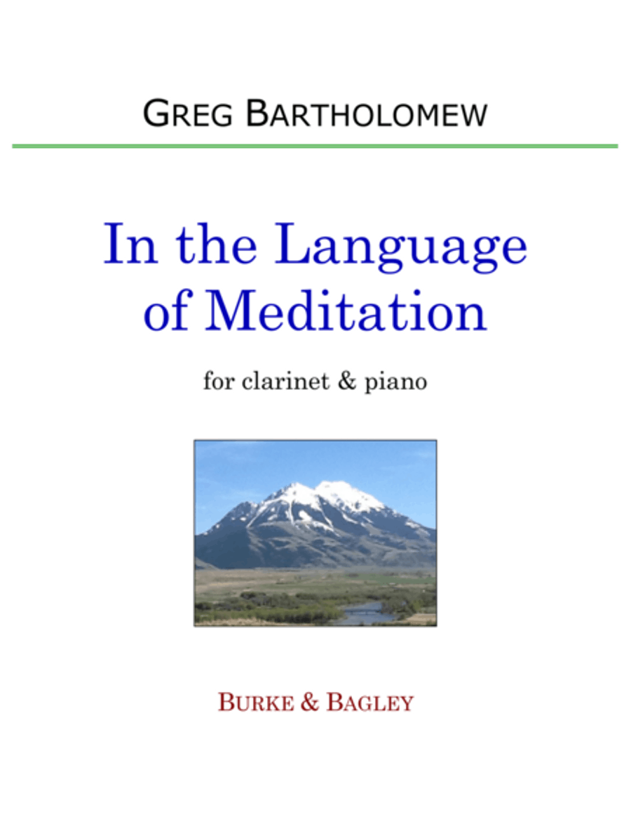 In the Language of Meditation for clarinet & piano Clarinet Solo scores gallery preview page 1