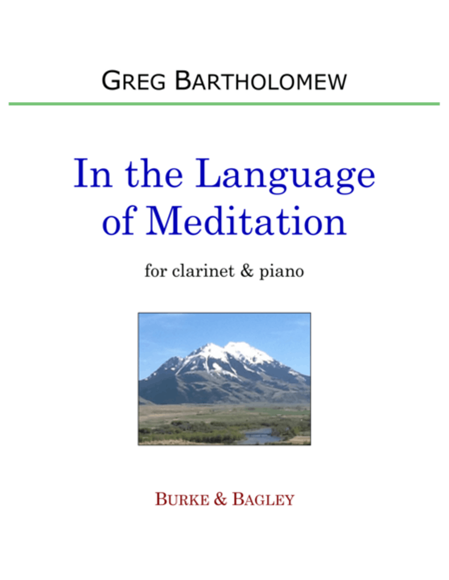 In the Language of Meditation for clarinet & piano image number null