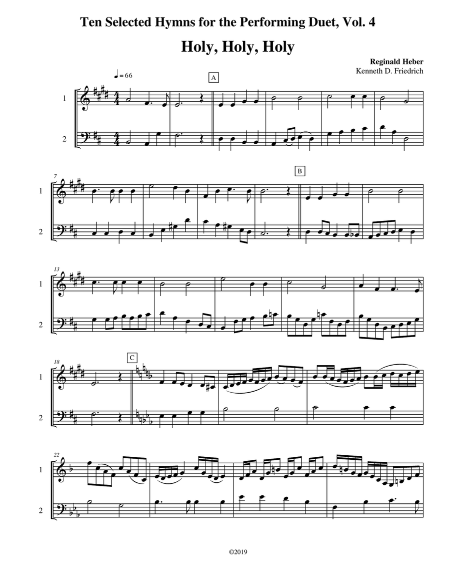 Ten Selected Hymns for the Performing Duet, Vol. 4 - trumpet and trombone (euphonium) Brass Duet scores gallery preview page 1