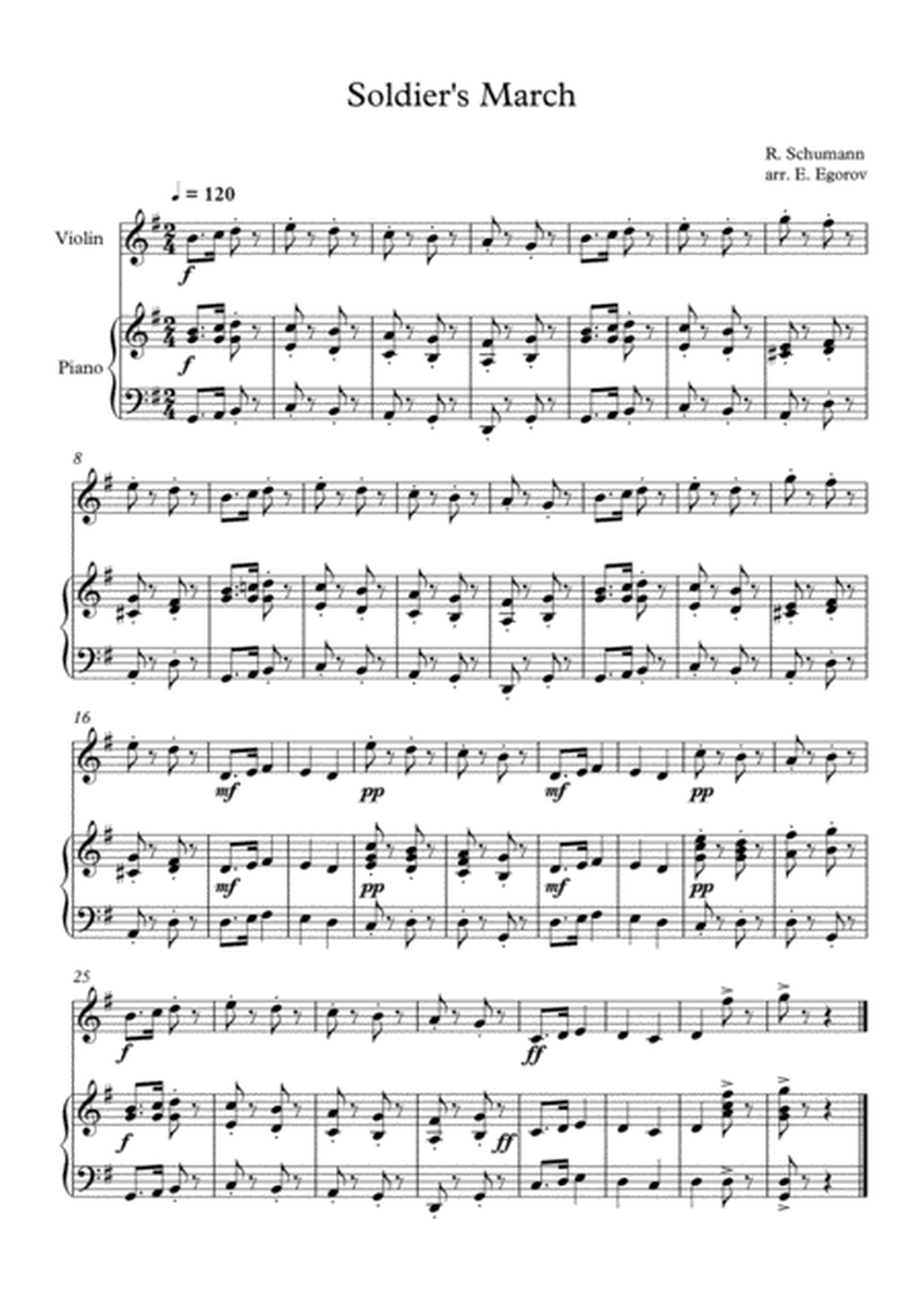 Soldier's March, Robert Schumann, For Violin & Piano image number null