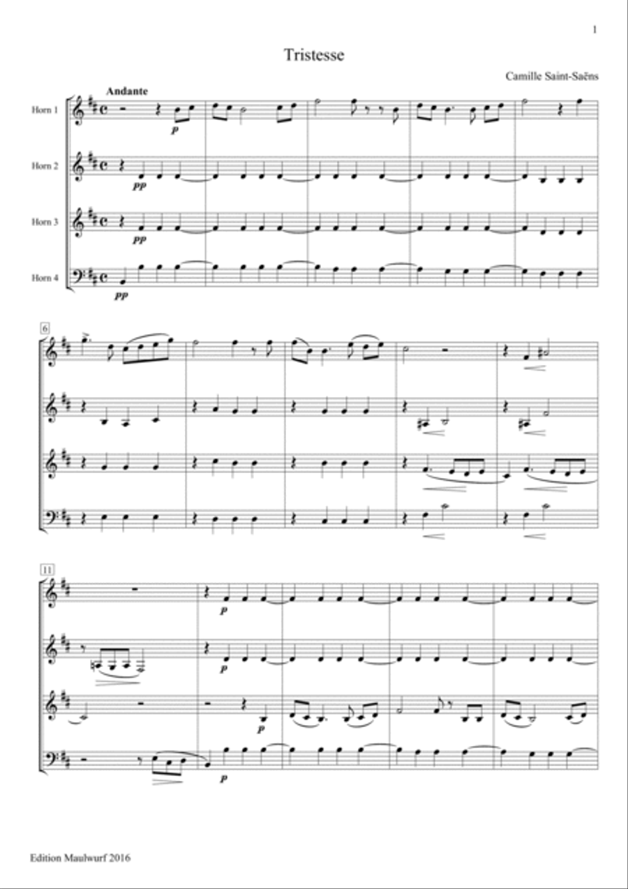 Tristesse Brass Quartet scores gallery preview page 3