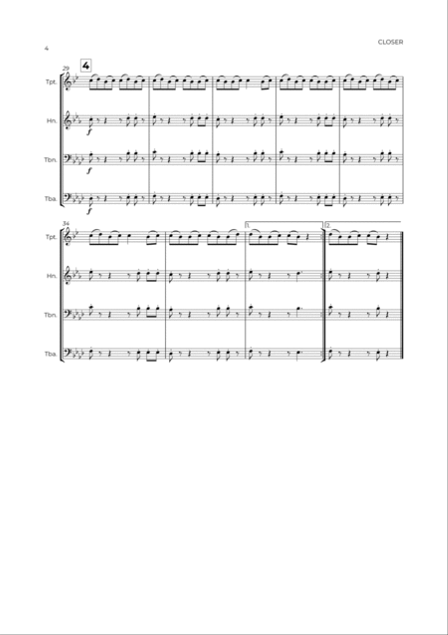 Closer Closer Brass Ensemble scores gallery preview page 4
