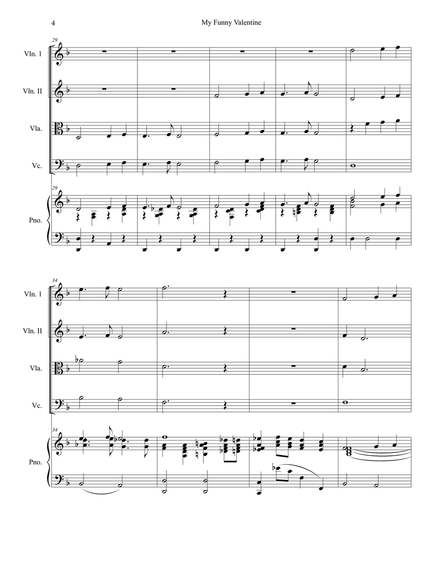 My Funny Valentine Piano Quintet scores gallery preview page 4