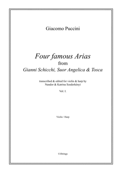 Four Famous Puccini Arias for violin & harp vol. 1