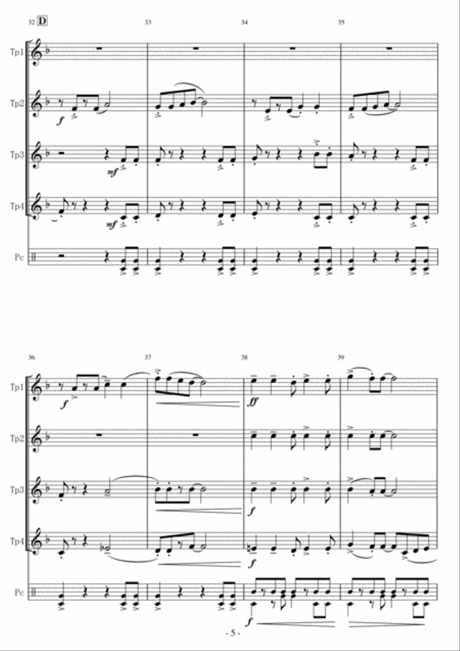 Jamaica Farewell Percussion Ensemble scores gallery preview page 5