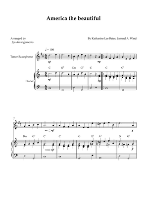 America The Beautiful - Tenor Sax Solo and Piano (+ CHORDS)