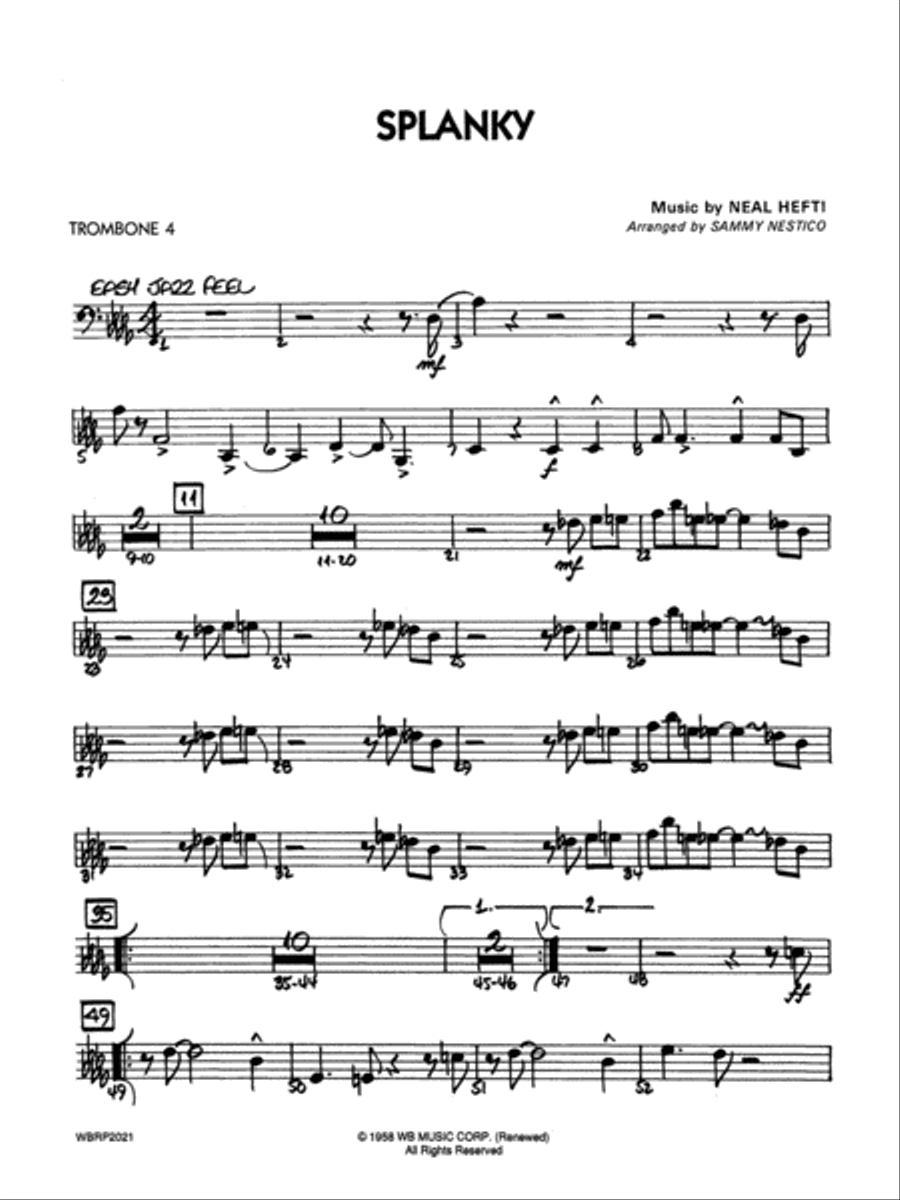 Splanky: 4th Trombone Jazz Ensemble scores gallery preview page 1