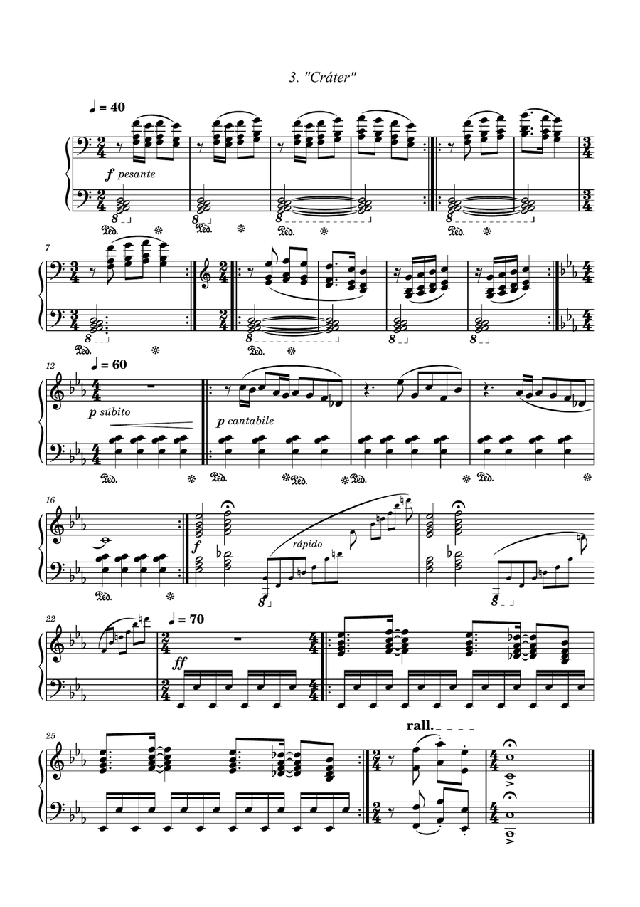 Pinturas Rupestres- 2da parte - 3. Cráter Piano Solo scores gallery preview page 1