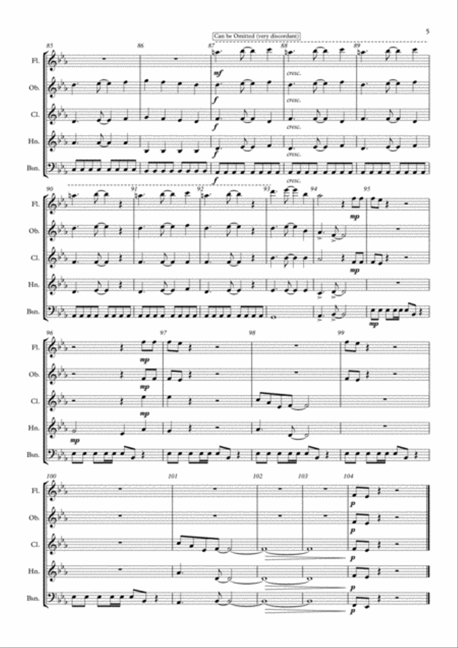 Under Pressure Woodwind Quintet scores gallery preview page 5